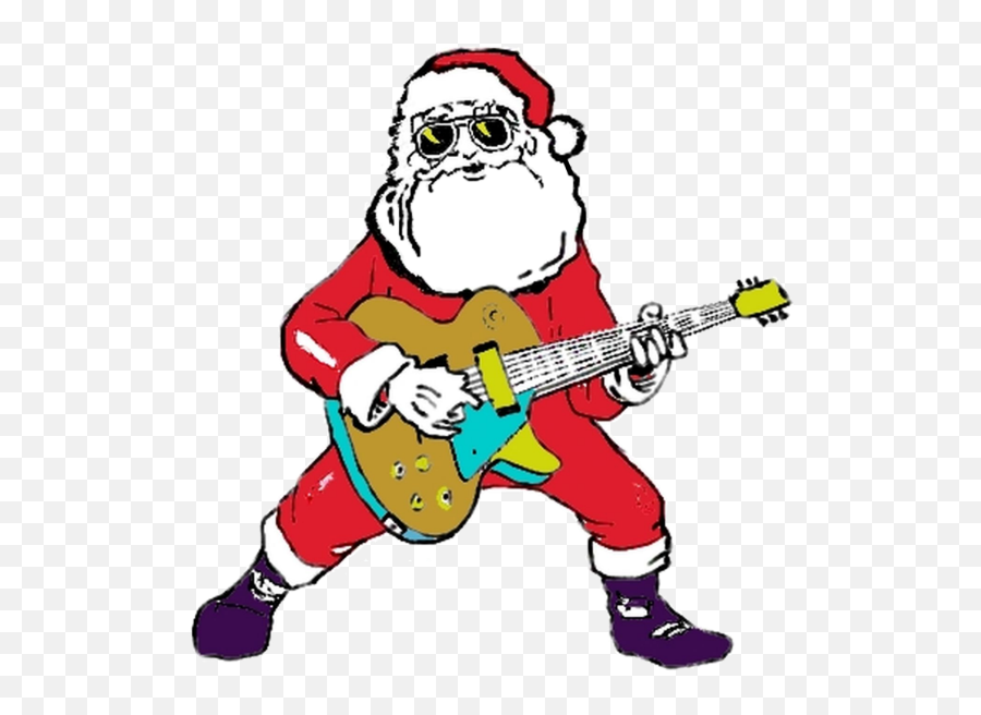 Clipart Black And White Dancing Santa - Rock Music Christmas Emoji,Christmas Emojis Dancing