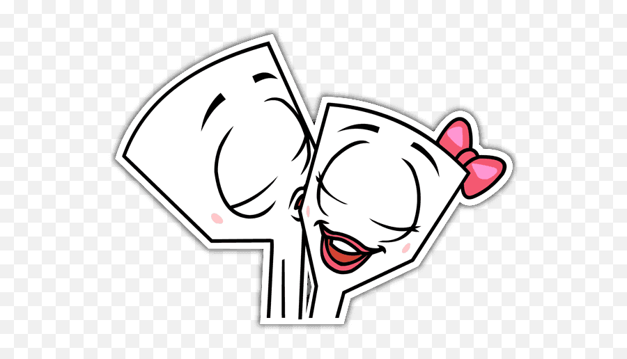 Love Stickers For Facebook And Social Media Platforms - Fictional Character Emoji,Kiss On Cheek Text Emoticon