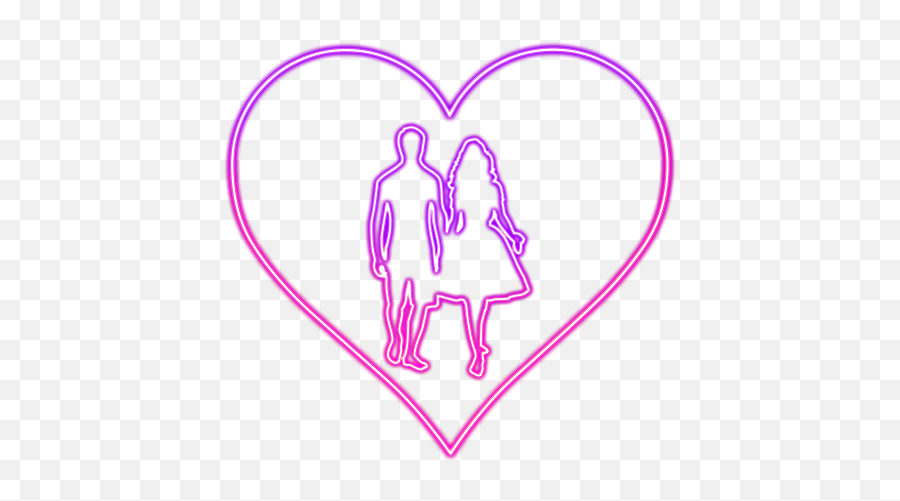 Hd Neon Couple In Love Silhouette Png Citypng Emoji,Lovel Letter Emoji