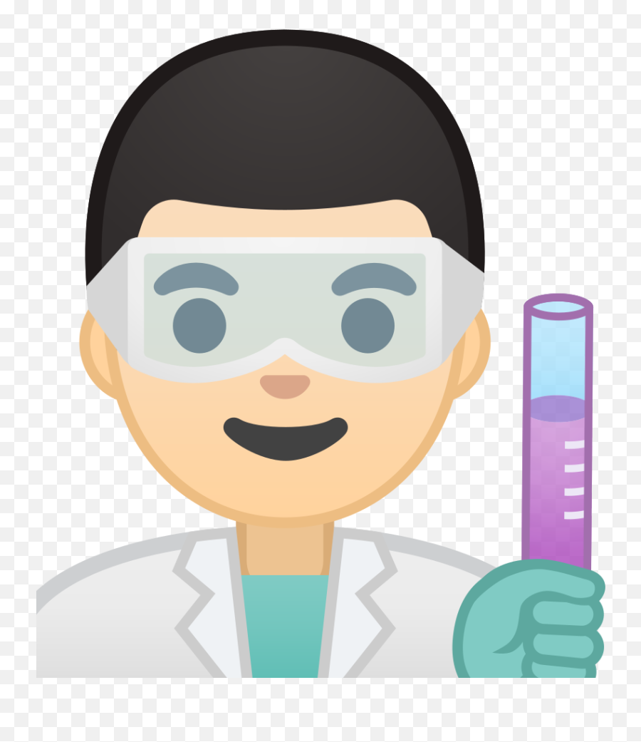 Man Scientist Emoji With Light Skin - Clip Female Scientist Png,Drug Emoji