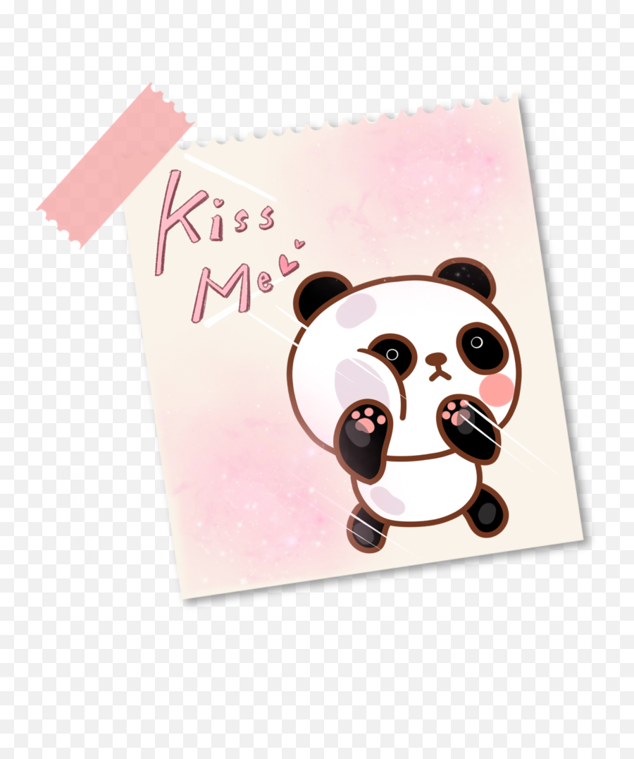 Kawaii Pastel Panda Pink Kiss Sticker By Wifecharles - Dot Emoji,Kawaii Kiss Emoji