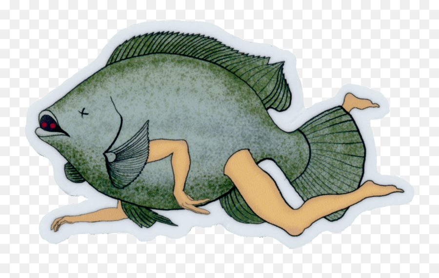 Man In Fish Clothing Sticker - Bass Emoji,The Fish Man Emoticon