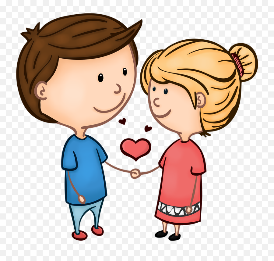 Couple Romance Blonde - Casal De Mãos Dadas Desenho Png Emoji,Surreal Red Dress Emotions