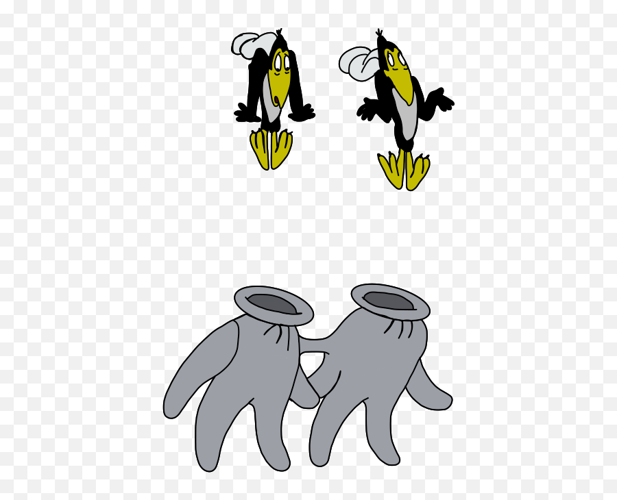 Heckle And Jeckle Dropped And Gulped - Dot Emoji,Heckle And Jeckle Emoticon