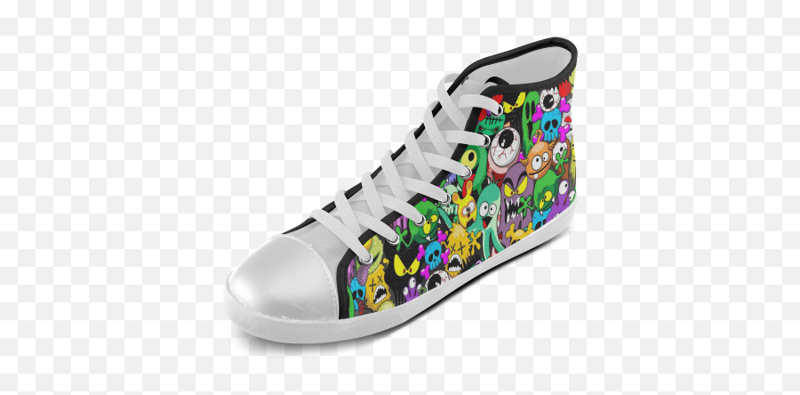 Monsters Doodles Characters Saga High Top Canvas Kidu0027s Shoes - Fictional Character Emoji,Dillards Emoji Shoes