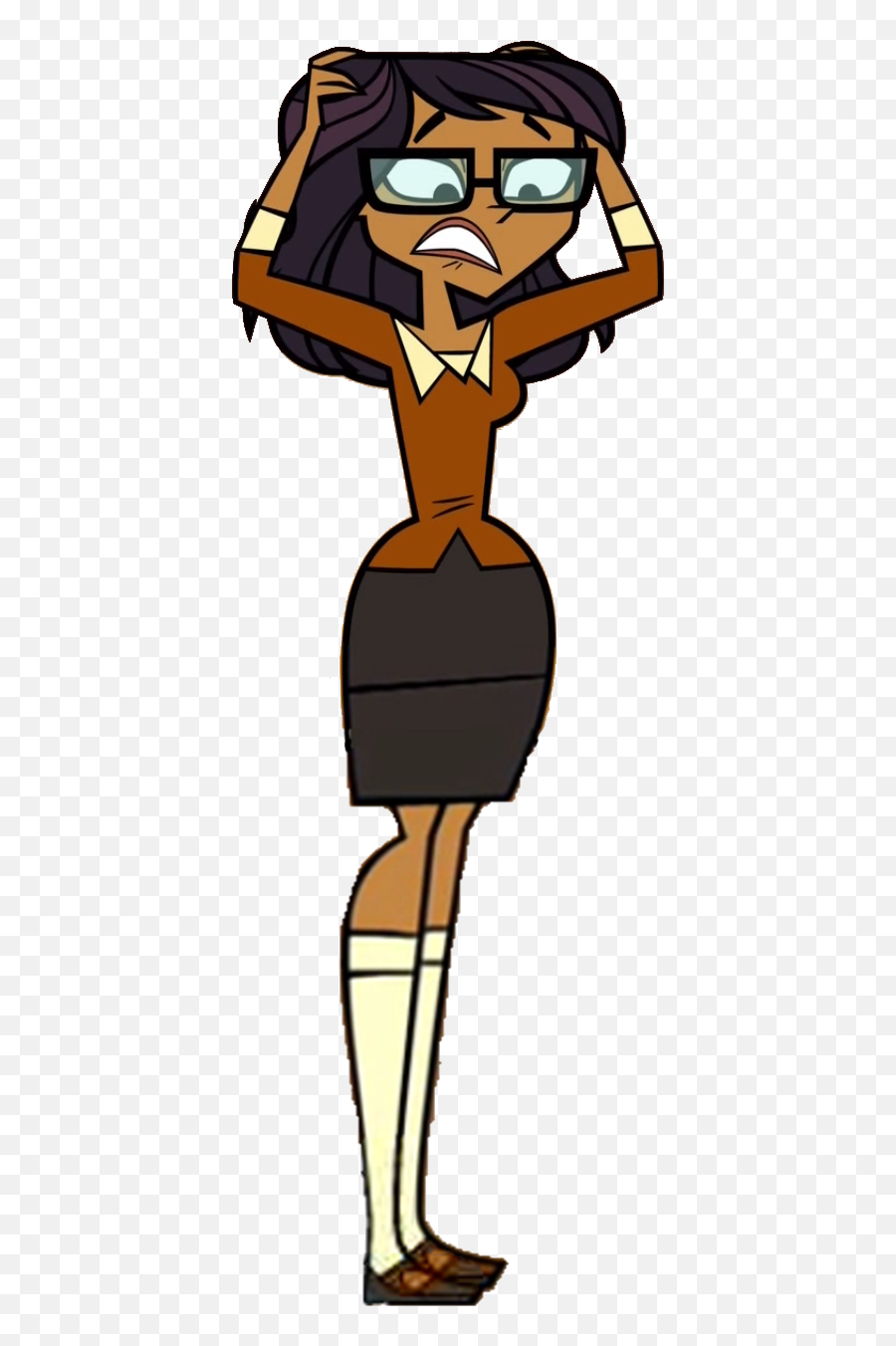 Download Hd Ellody Scared - Total Drama Nerd Transparent Png Emoji,Nerd Emoticon Gmail