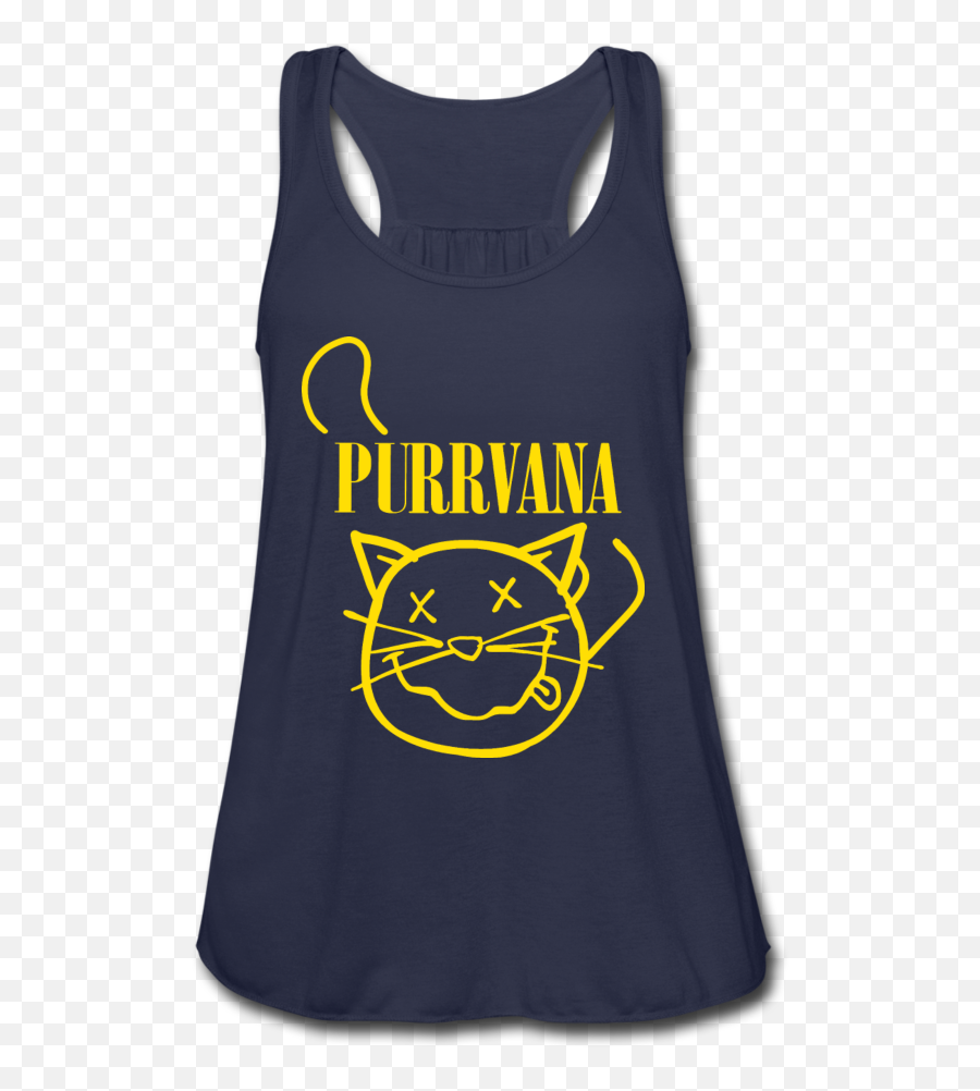 Purrvana Tank Womenu0027s Premium Nirvana Funny Tee Athletic Emoji,Axl Emoticon