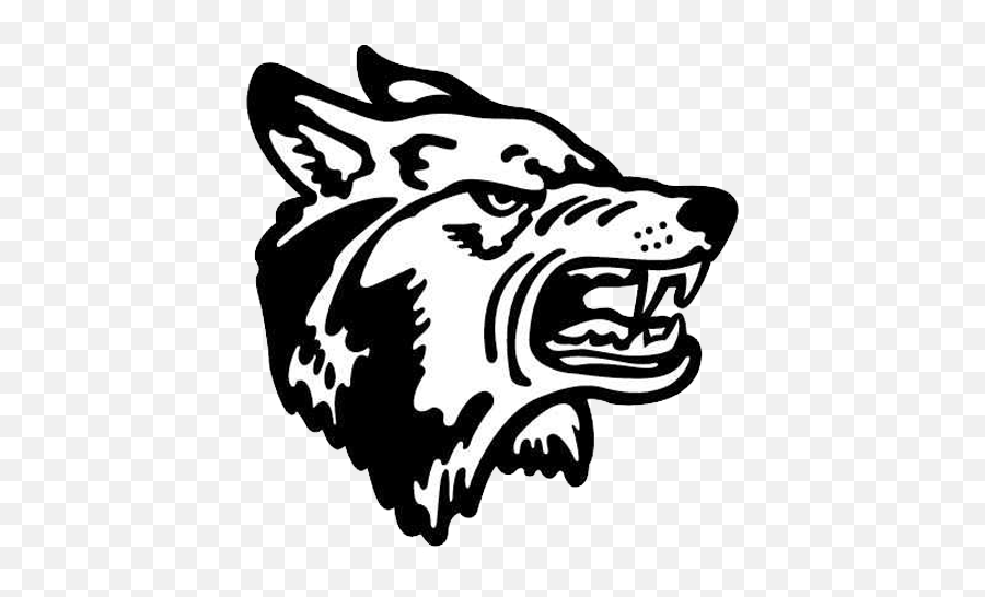 Download Hd Drawn Howling Wolf Symbol - Growling Wolf Clip Emoji,Howling Wolf Facebook Emoticon