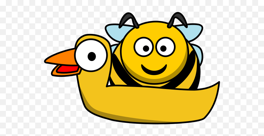 Bee With Ducky Tube Clip Art At Clkercom - Vector Clip Art Emoji,Duck Emoticon