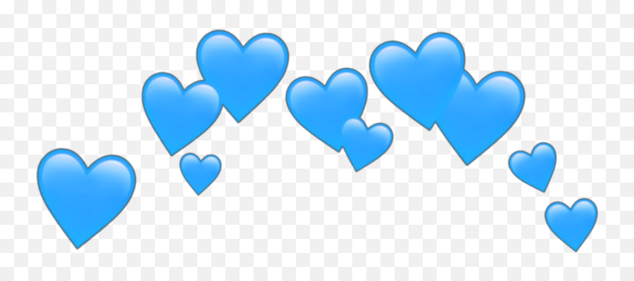 Broken Heart Emoji Png - Blue Hearts Brokenheart Emoji Blue Heart Crown Png,Sparkle Heart Emoji