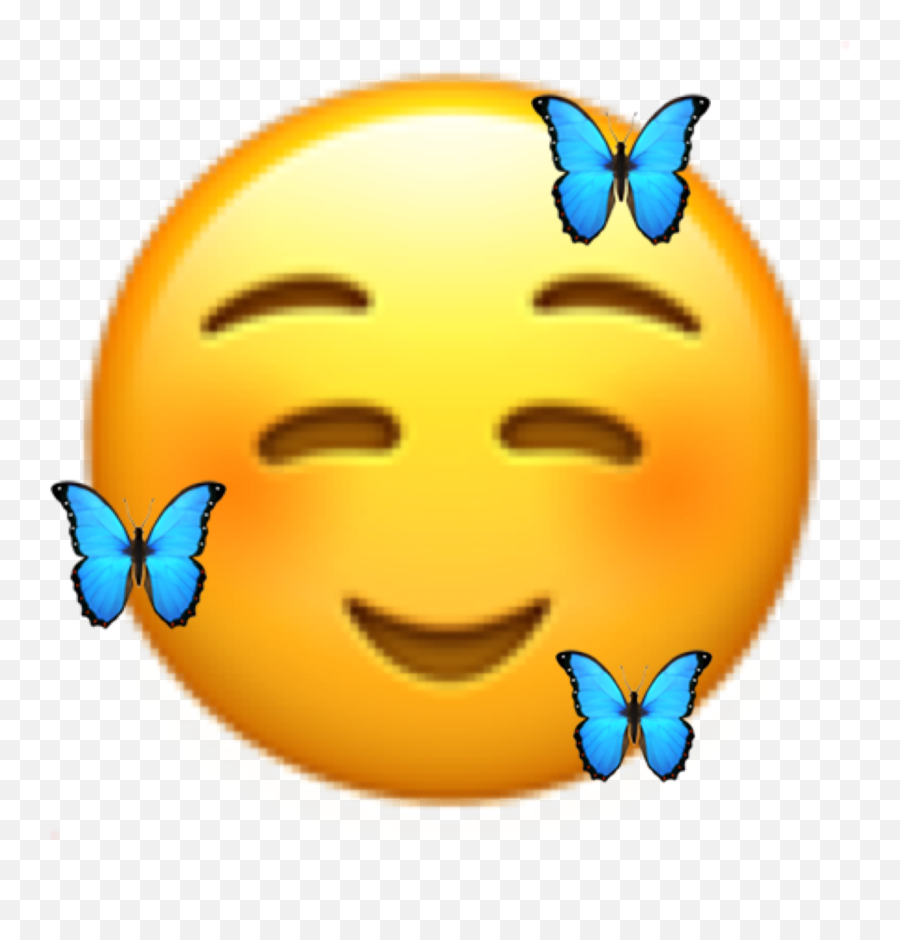 Butterflys Happy Blushing Sticker - Happy Emoji,Happy Blushing Emoji