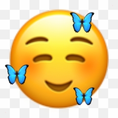Butterflys Happy Blushing Sticker - Happy Emoji,Happy Blushing Emoji