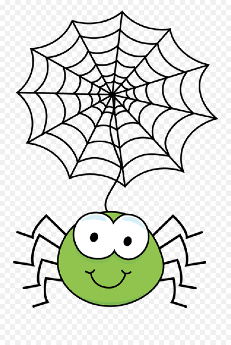 Cute Spider Web Clipart - Spider Web Printable Free Emoji,Spider Emoticon
