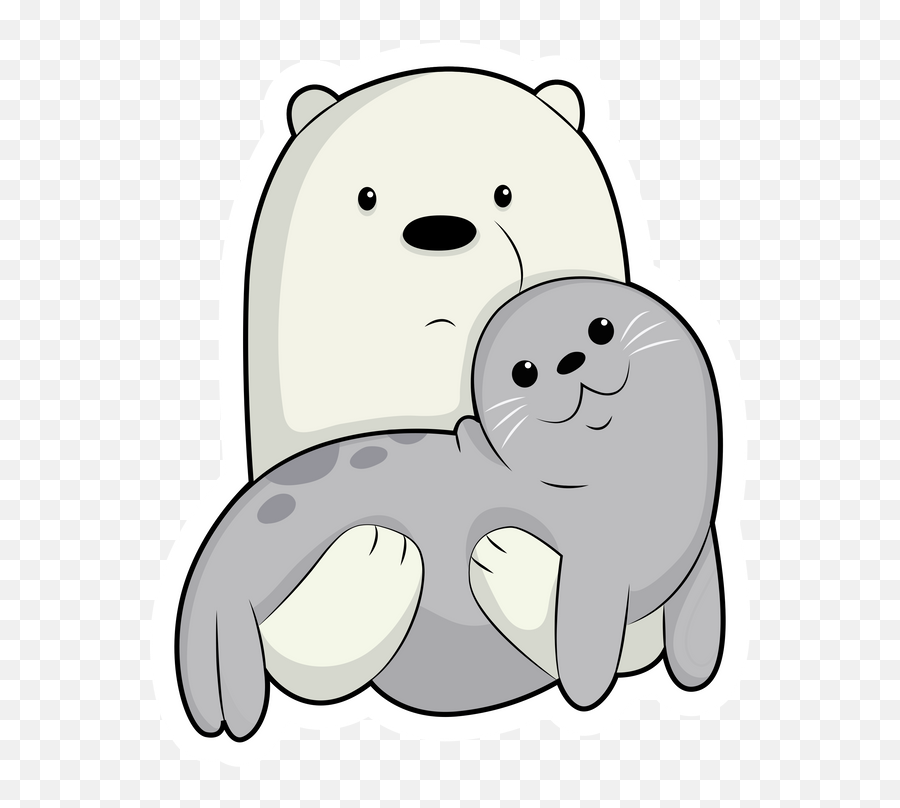 We Bare Bears Ice Bear And Seal Sticker - Ice Bear And Seal Emoji,Kik Polar Bear Emoji