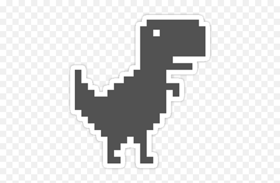 Chrome T - Rex Sticker Sticker Mania No Internet T Rex Emoji,T Rex Emoji