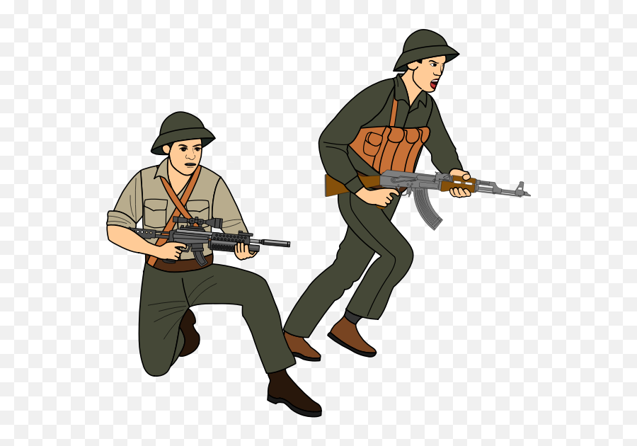 Httpsfreesvgorgred - Andgreencontainer 05 201707 Vietnam War Soldiers Cartoon Emoji,Diagonal Gun Emoji