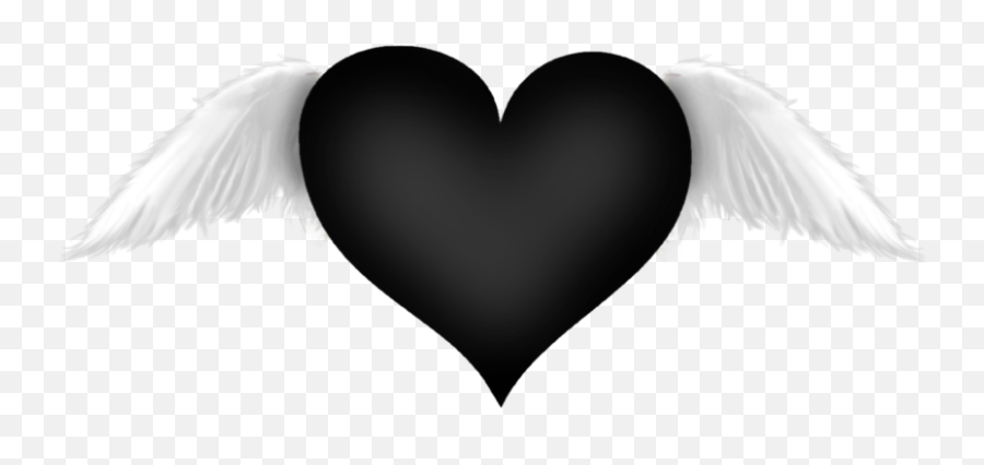 Black Heart With Wings Transparent Clipart Black Heart - Black Heart With Wings Emoji,Wings Emoji