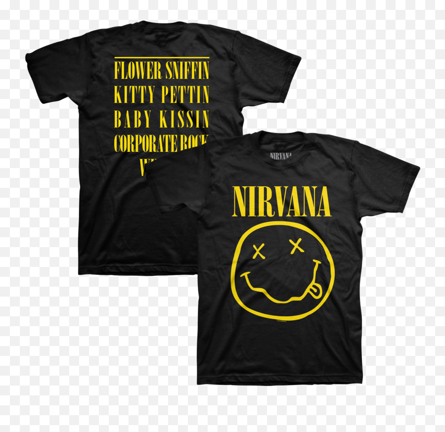 Famous Tees Of History Series The True Story Of The Smiley - Nirvana Vintage Tshirt Smiley Emoji,Kitty Emoticon