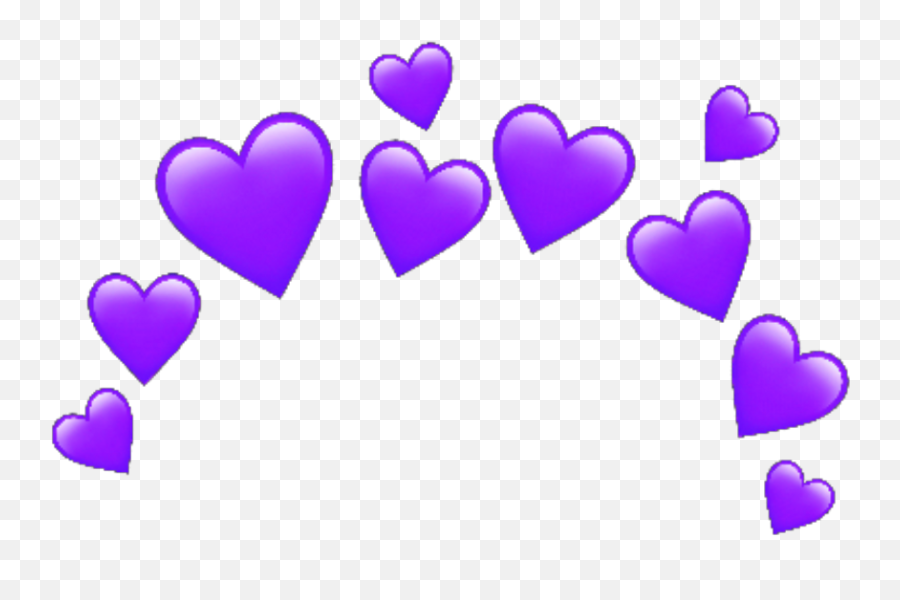 Picsart - Transparent Background Purple Hearts Png Emoji,Interactive Emoji
