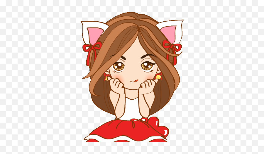 Dee Dee Girl 4 Pop - Up Stickers Cute Love Cartoons Cute For Women Emoji,Girls Emoji Nightgown