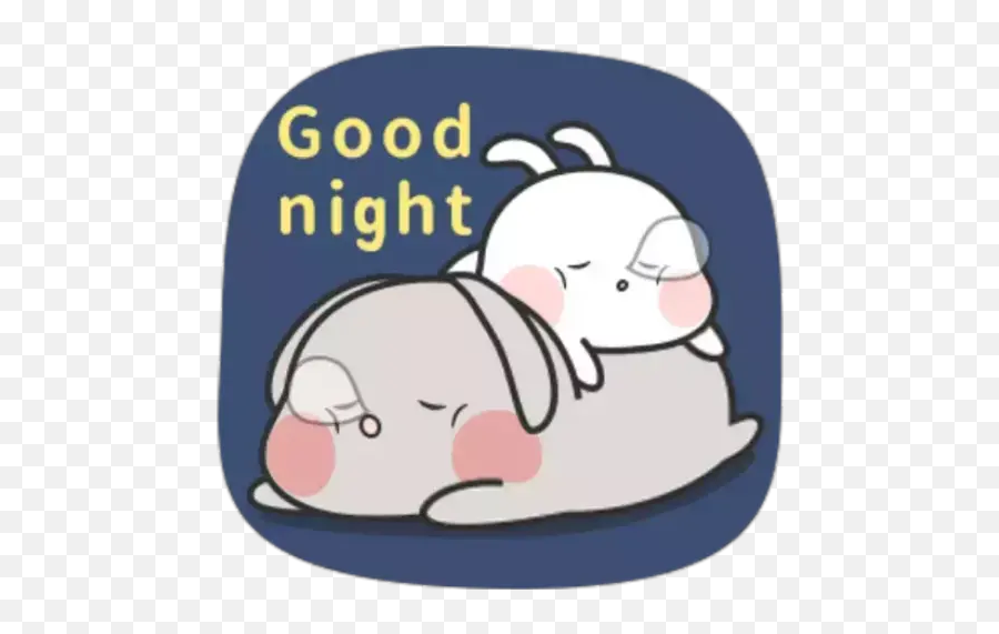 Cute Bunny 1 Stickers For Whatsapp - Rabbit Good Night Gif Emoji,Bunny Girls Emoji