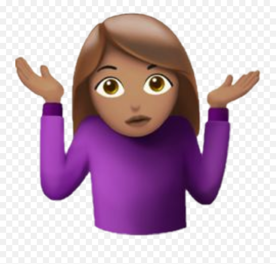 Shrug Female Emoji - Emoji Girl With Hands,Girl Emoji