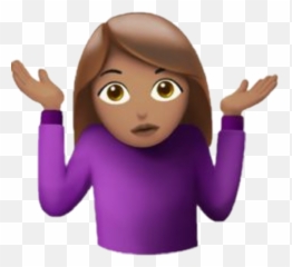 Shrug Female Emoji - Emoji Girl With Hands,Girl Emoji