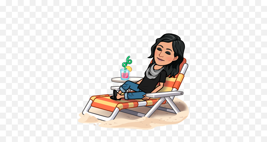 C2 - Sitting On Beach Chair Bitmoji Emoji,List Of Emotions Esl