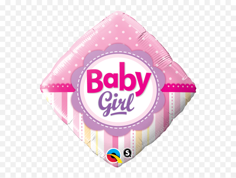 18 Baby Girl Dots U0026 Stripes Qualatex Foil Balloon U2014 Edu0027s - Qualatex Baby Shower Balloons Emoji,Emoji Movie Baby Donuts Pictures