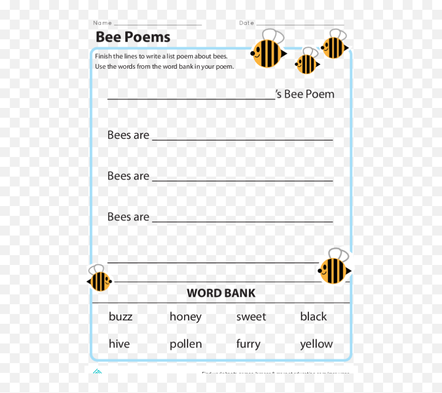 Buzzing Sensory Poems Lesson Plan Educationcom - Grade 1 Bees Worksheet Emoji,The Guardian Poetry Abstract Emotions