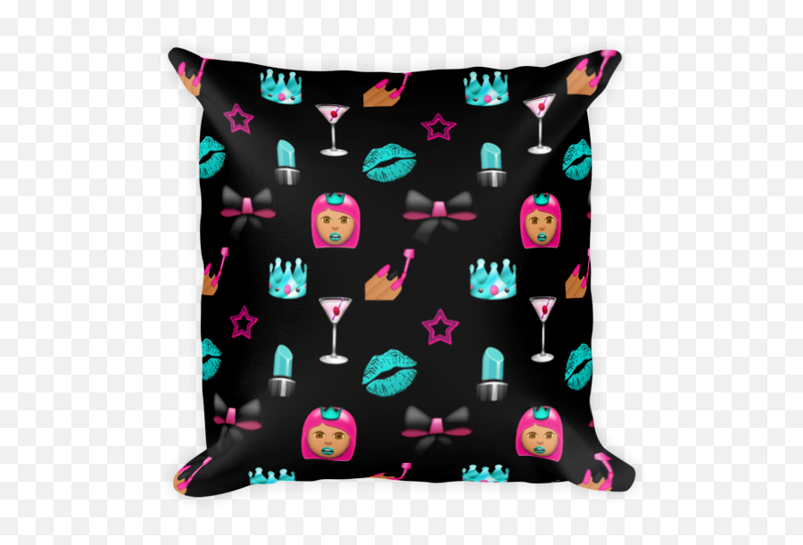 Emoji Queen Shit Pillow Candie Grrl - Neon Green Music Logo,Shit Emoji Pillow