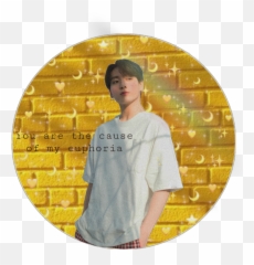 Jungkook Yellow Emoji Sticker By A L I C E - Crew Neck,Neck Emoji