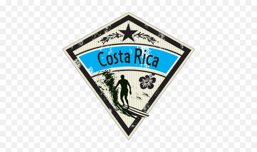 Printed Vinyl Costa Rica Surf Souvenir Memorabilia - Souvenir Emoji,Animated Costa Rica Flag Emojis