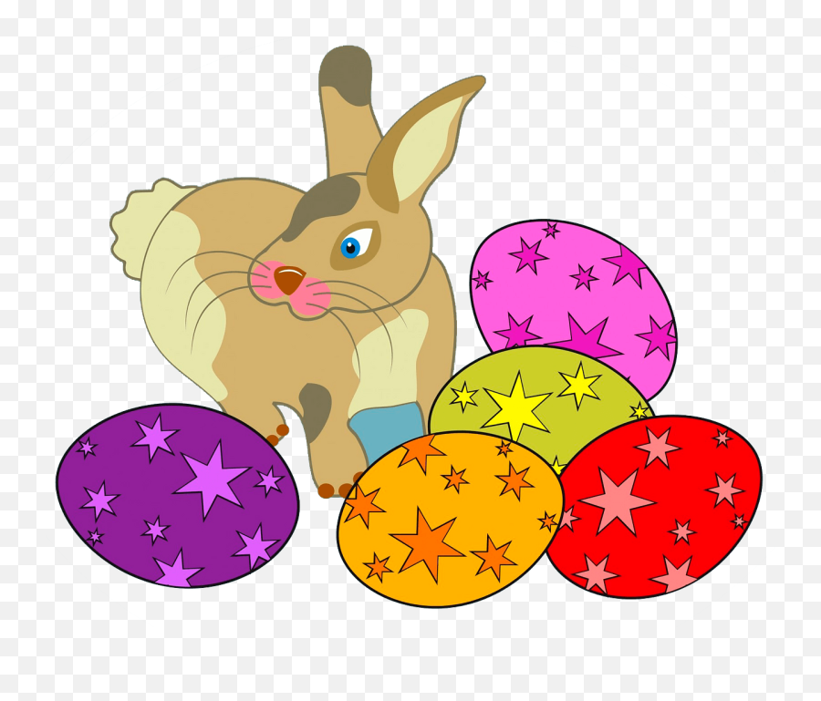 Bunny With Easter Eggs Clipart Free Download Transparent - Easter Emoji,Easter Egg Emoji