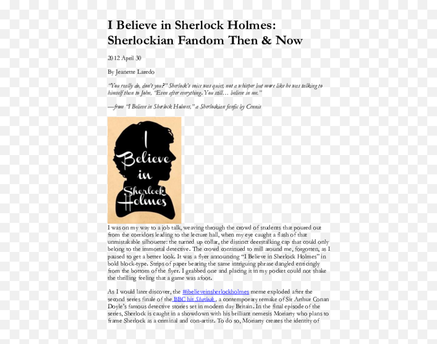 I Believe In Sherlock Holmes - Believe In Sherlock Holmes Text Emoji,Sherlock Holmes Emotion Meme