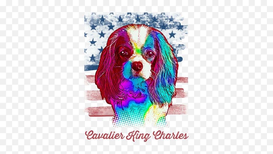 Cavalier King Charles T Shirt American - Multicolor Labradoodle Dog Paintings Emoji,Cavalier King Charles Spaniel Sticker Emoji