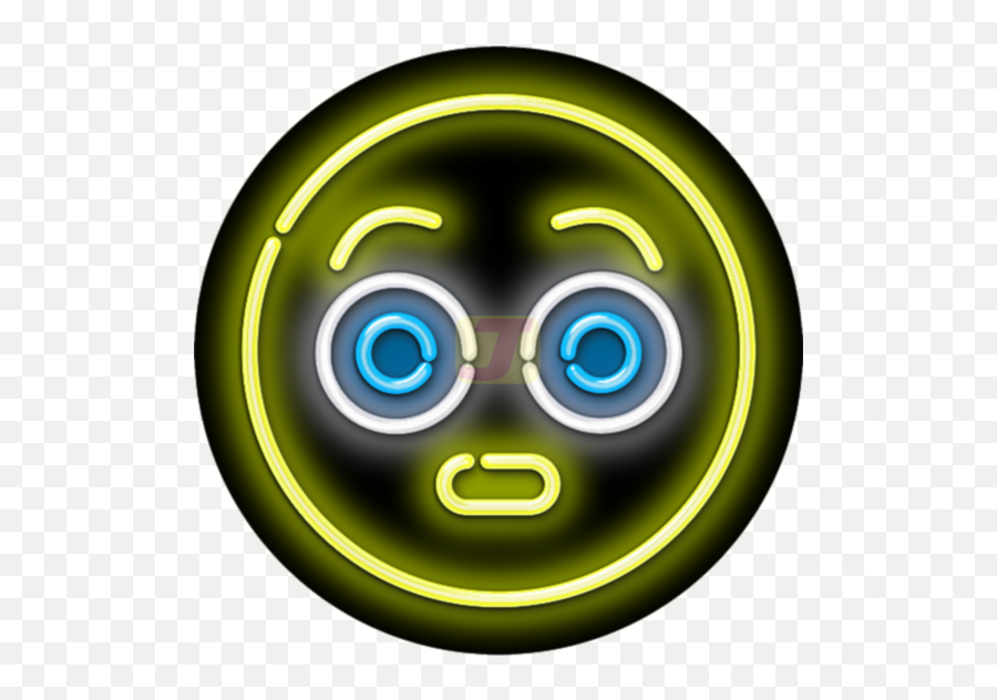Surprised Face Emoji Neon Sign - Small Neon Smiley Face Transparent,Surprised Face Emoji