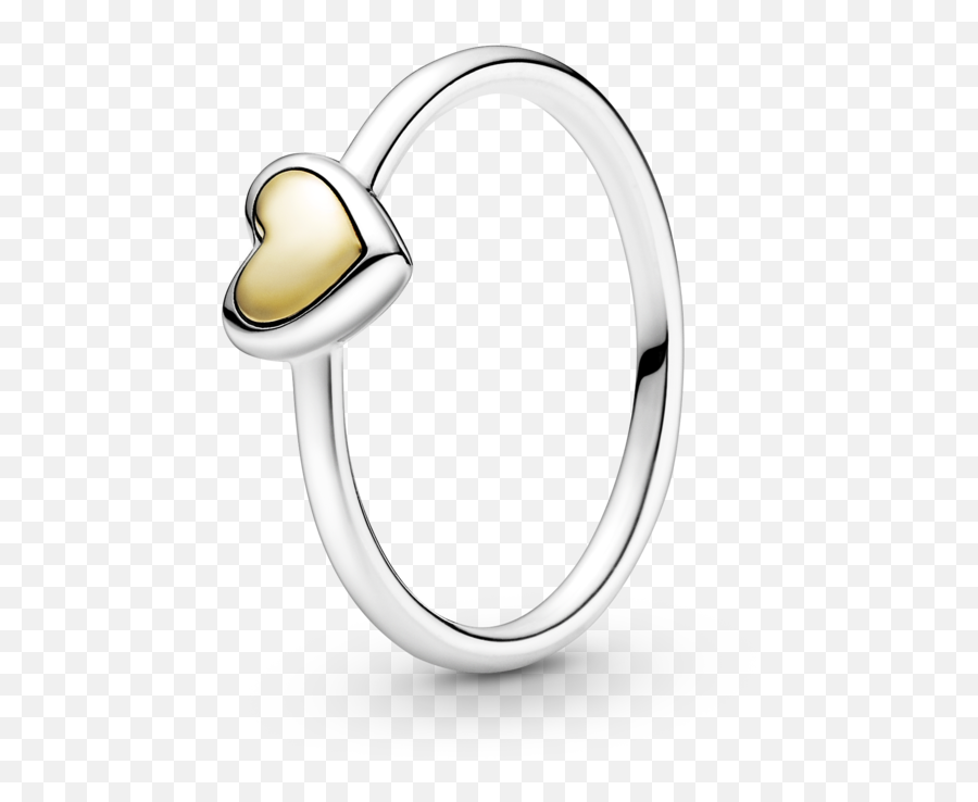 Pandora Domed Golden Heart Ring - Pandora Gold Heart Ring Emoji,Heart Emoticon Ring Silver