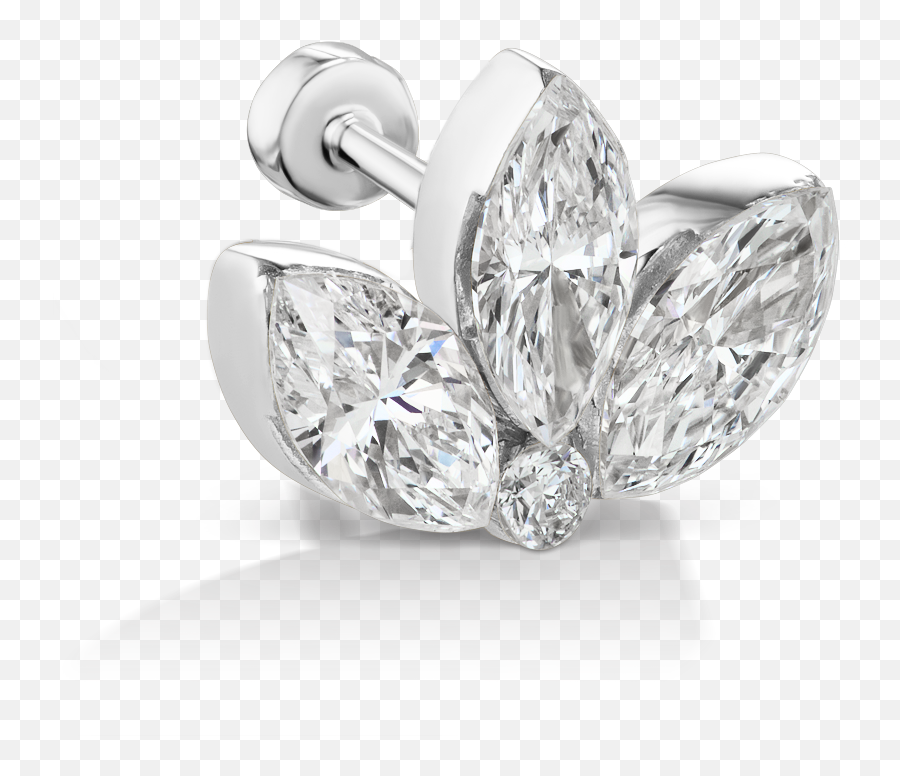 6mm Invisible Diamond Lotus Threaded - Solid Emoji,Swarovski Zirconia Earrings Emotions