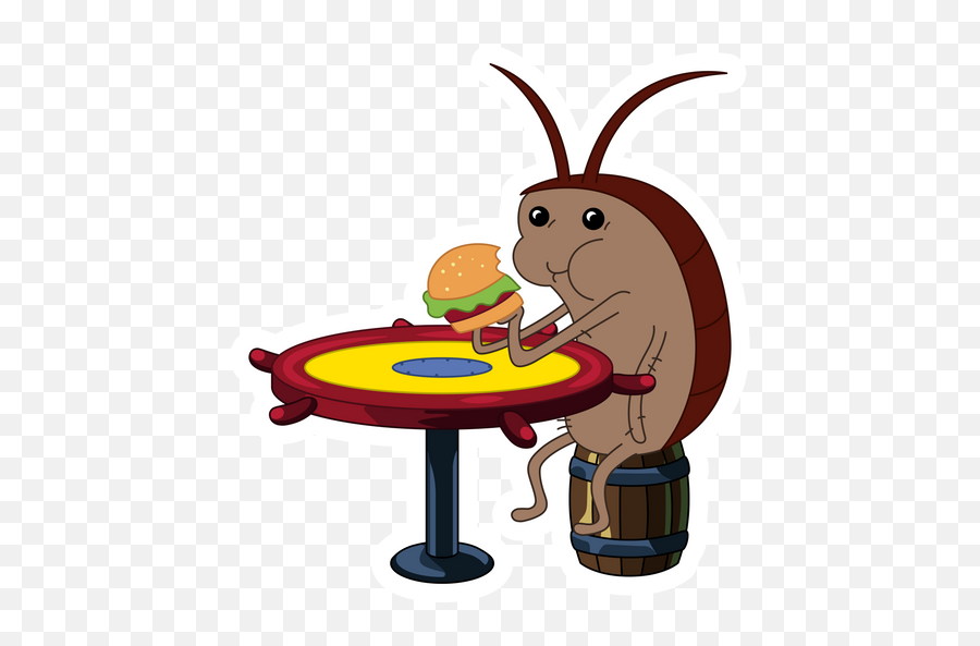 Spongebob Cockroach Eating Krabby Patty Sticker Spongebob Emoji,Kronk Meme Just Right In Emojis