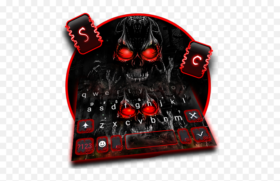 Horror Skull Keyboard Theme Fire Skull Apk Download - Free Demon Emoji,Guess The Emoji Man And Piano