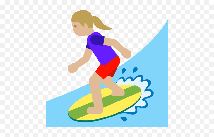 U200d Woman Surfing Medium - Light Skin Tone Emoji,Brunette Emoji Iphone