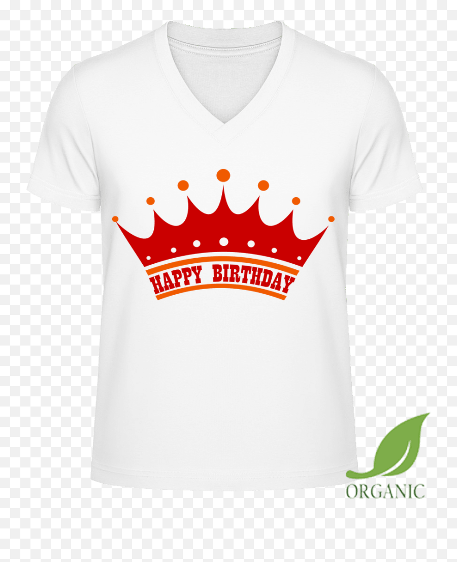 Happy Birthday Krone Männer Bio V - Neck Tshirt Unisex Emoji,Emoji Birthday T Shirt