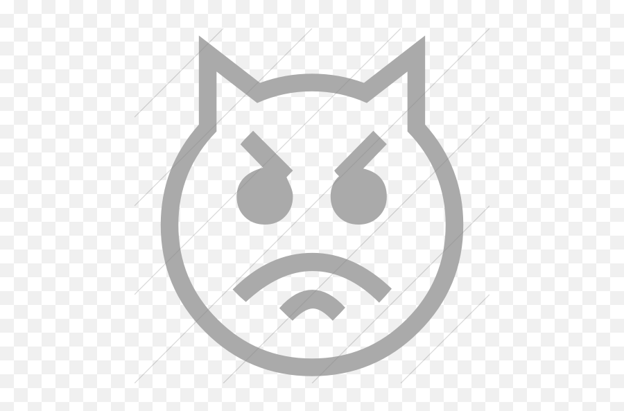Iconsetc Simple Gray Classic Emoticons Pouting Cat Face Icon - Happy Emoji,Pouting Emoticon