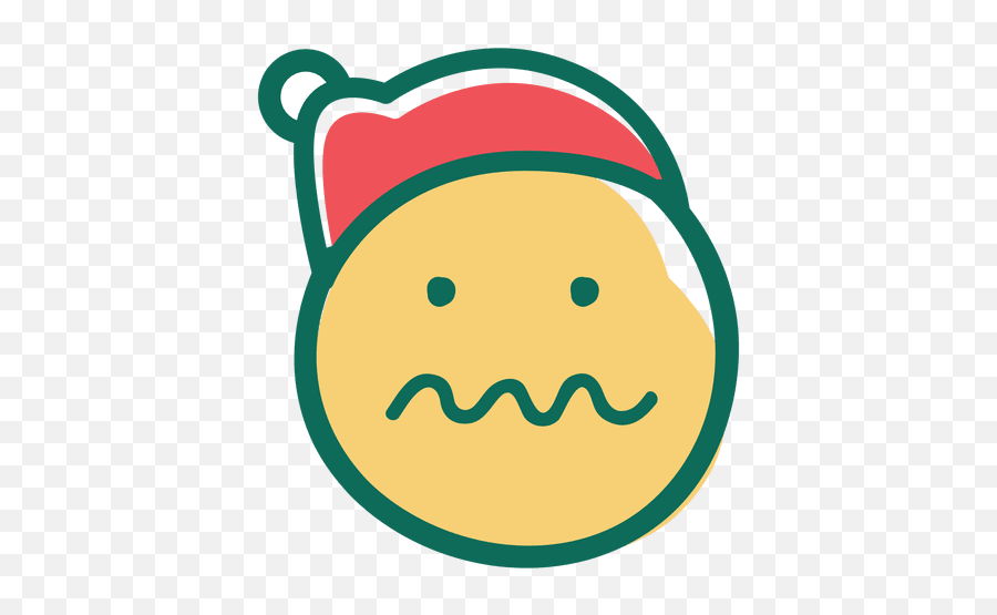 Uncertain Squiggle Mouth Face Santa - Happy Emoji,Unsure Emoji