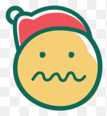 Uncertain Squiggle Mouth Face Santa - Happy Emoji,Unsure Emoji