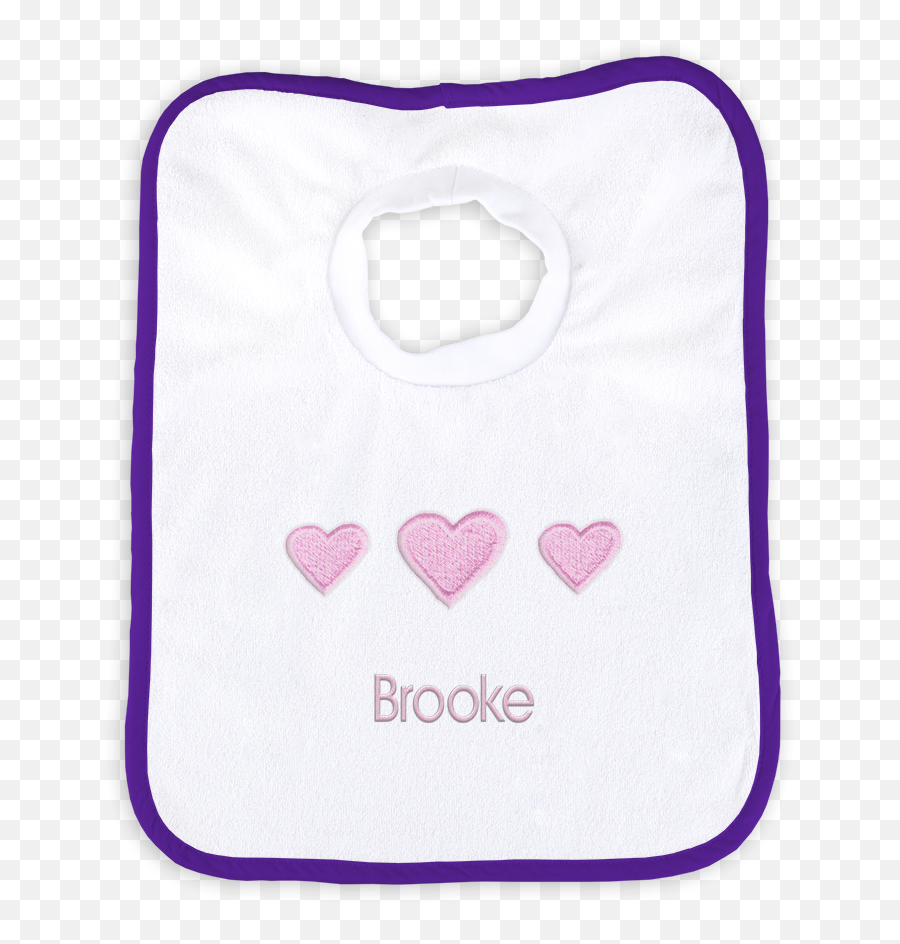 Personalized Bib With 3 Hearts - Lovely Emoji,Triple Heart Emoji