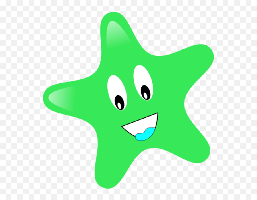 Stars Clipart Smile - Green Star With Face Clipart Emoji,Star Eyes Emoticon