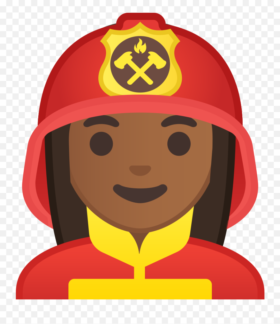 Woman Firefighter Medium Dark Skin Tone - Transparent Background Woman Firefighter Clipart Emoji,Black Woman Emoji