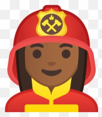 Woman Firefighter Medium Dark Skin Tone - Transparent Background Woman Firefighter Clipart Emoji,Black Woman Emoji
